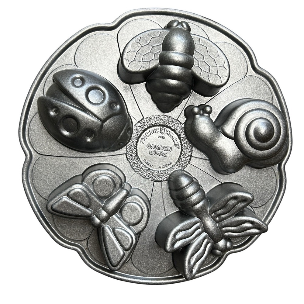 NORDIC WARE Garden Bugs Aluminum Insect Cake Pan Spring Summer Birthday Party